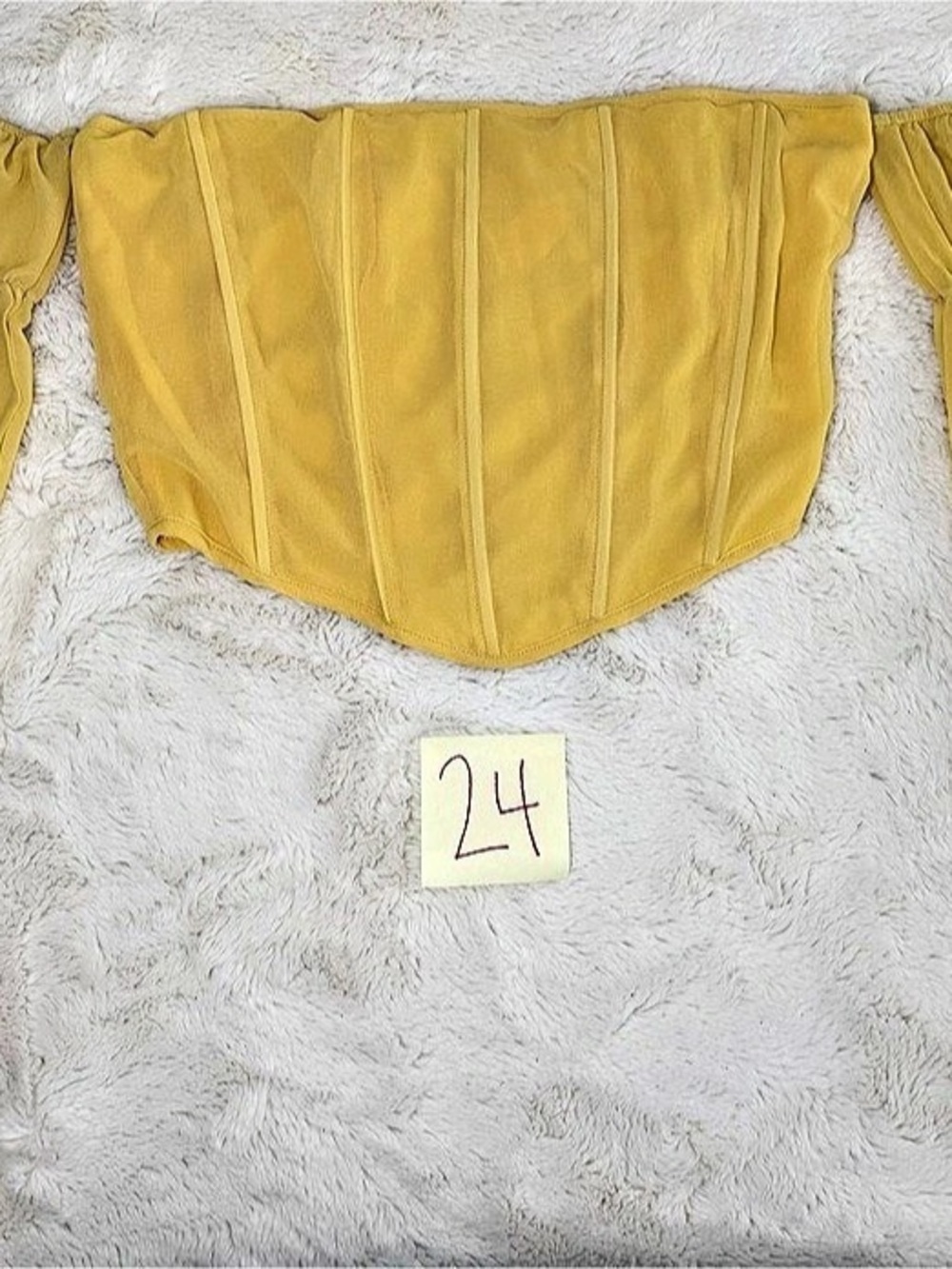 Better Be Corset Crop Top in Yellow Large NWT Size Large